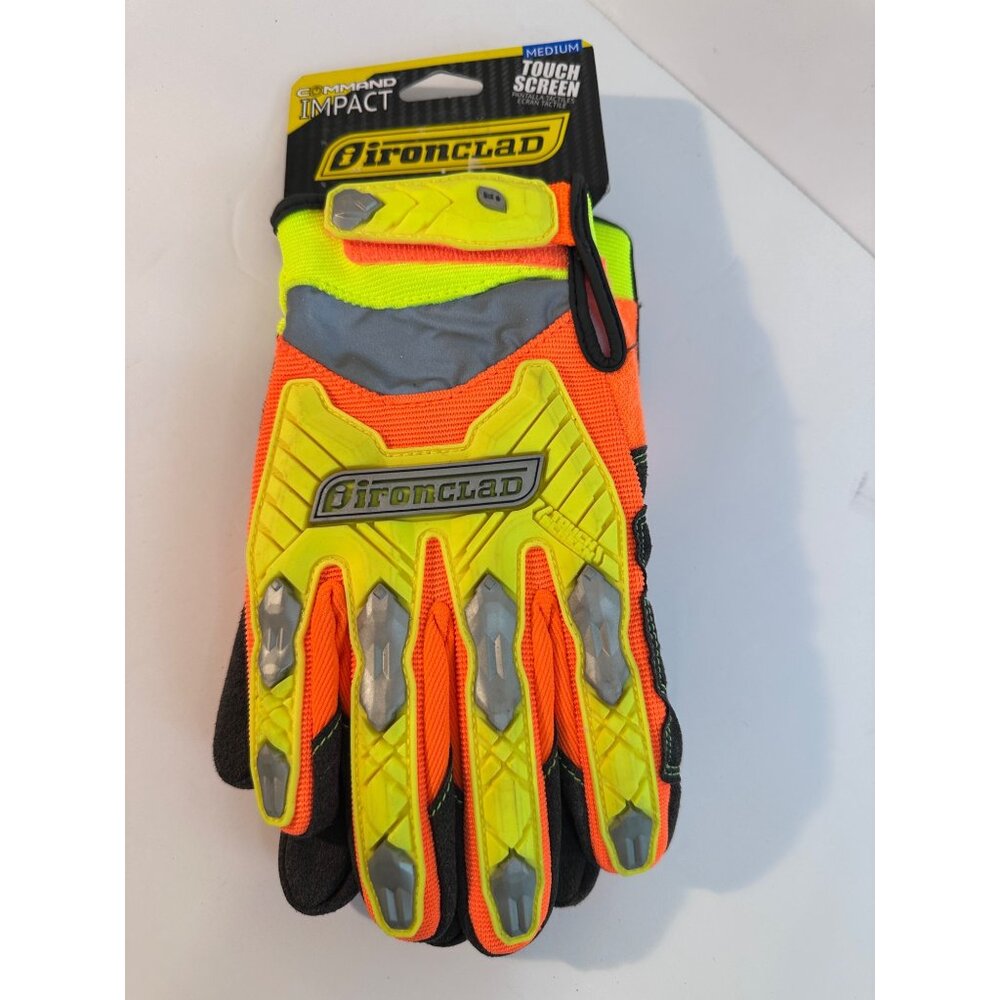 Ironclad Command Impact Touchscreen Work Gloves Medium Reflective Flex Panel Pad